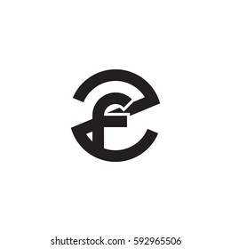 initial letter logo zf, fz, f inside z rounded lowercase black monogram
