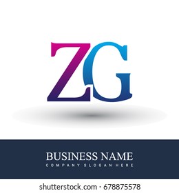 initial letter logo ZG colored red and blue, Vector logo design for your business or company identity.
