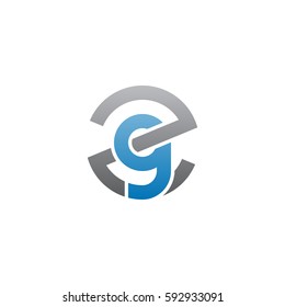 initial letter logo zg, gz, g inside z rounded lowercase blue gray