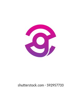 initial letter logo zg, gz, g inside z rounded lowercase purple pink