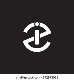 initial letter logo zi, iz, i inside z rounded lowercase white black background