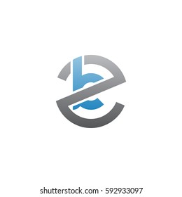 initial letter logo zk, kz, k inside z rounded lowercase blue gray