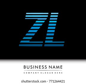 initial letter logo ZL colored blue with striped compotition, Vector logo design template elements for your business or company identity
