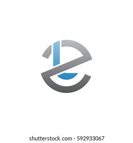 initial letter logo zl, lz, l inside z rounded lowercase blue gray