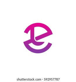initial letter logo zl, lz, l inside z rounded lowercase purple pink