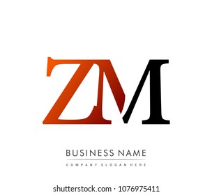 initial letter logo ZM colored red and black, Vector logo design template elements for your business or company identity