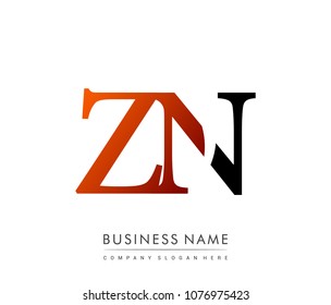 
initial letter logo ZN colored red and black, Vector logo design template elements for your business or company identity