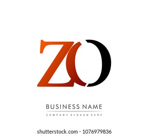 initial letter logo ZO colored red and black, Vector logo design template elements for your business or company identity