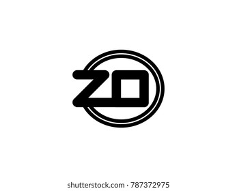 Initial letter logo zo lowercase in a black oval circle