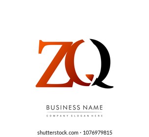 initial letter logo ZQ colored red and black, Vector logo design template elements for your business or company identity