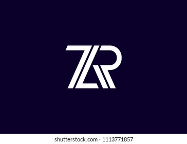 Initial letter logo ZR, RZ, logo template