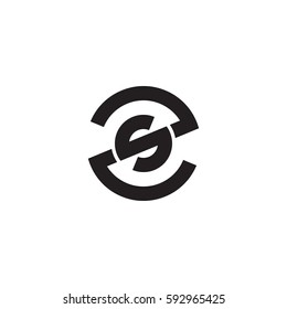 initial letter logo zs, sz, s inside z rounded lowercase black monogram