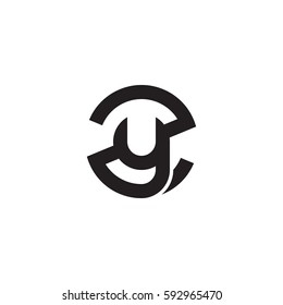 initial letter logo zy, yz, y inside z rounded lowercase black monogram