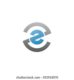 initial letter logo zz, z inside z rounded lowercase blue gray