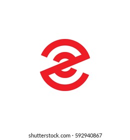 initial letter logo zz, z inside z rounded lowercase red flat