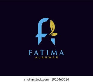 initial letter logoFA. FA logo design template with business card. Vector