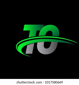initial letter TO logotype company name colored green and black swoosh design. vector logo for business and company identity.