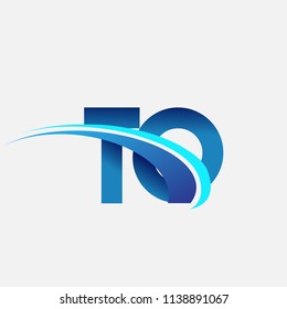 initial letter TO logotype company name colored blue and swoosh design. vector logo for business and company identity.