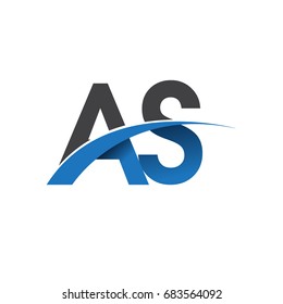 initial letter AS logotype company name colored blue and grey swoosh design. vector logo for business and company identity.
