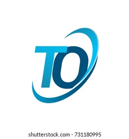 initial letter TO logotype company name colored blue swoosh design concept. vector logo for business and company identity.