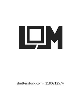 Initial letter lom creative design Black and white eps 10