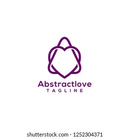 initial letter A with love or hearth creative logotype design.