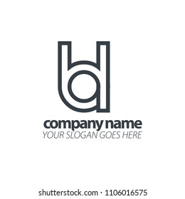 Initial Letter Lowercase. Linked Rounded Design Logo.