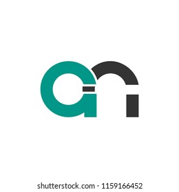 Initial letter AN lowercase logo design template