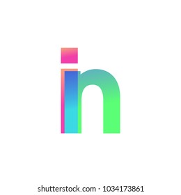 Initial Letter IN Lowercase Logo green, pink and Blue, Modern and Simple Logo Design.