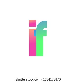 Initial Letter IF Lowercase Logo green, pink and Blue, Modern and Simple Logo Design.