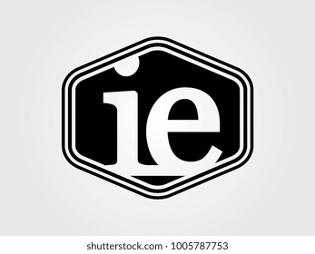 Initial letter ie lowercase logo minimalist black