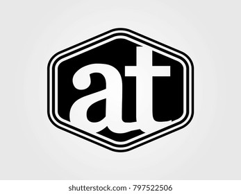 Initial letter at lowercase logo minimalist black
