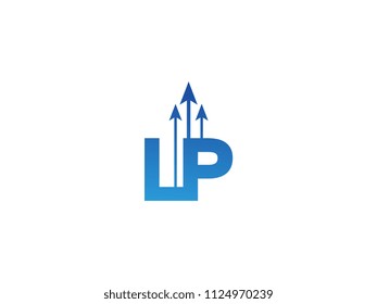 Initial Letter LP Arrow Chart Finance Business