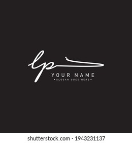 Initial Letter LP Logo - Handwritten Signature Style Logo