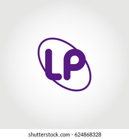 initial letter lp logo purple on white background