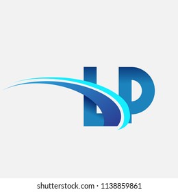 initial letter LP logotype company name colored blue and swoosh design. vector logo for business and company identity.
