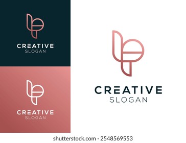 Initial letter LP PL logo design vector illustration	