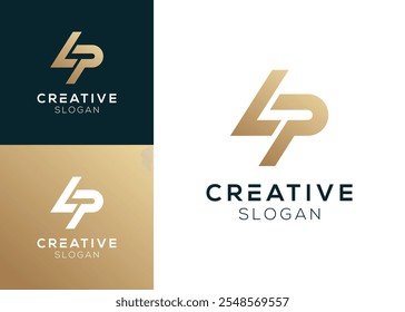 Letra inicial LP PL logotipo design vetor ilustração	