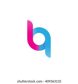 initial letter lq linked round lowercase logo pink blue