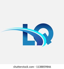 initial letter LQ logotype company name colored blue and swoosh design. vector logo for business and company identity.
