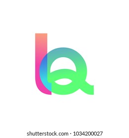 Initial Letter LQ Lowercase Logo green, pink and Blue, Modern and Simple Logo Design.