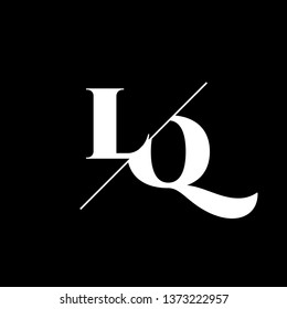 Initial Letter LQ Monogram Sliced. Logo template isolated on black background