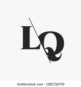 Initial Letter LQ Monogram Sliced. Modern logo template isolated on gray background