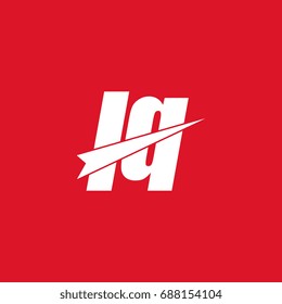 initial letter lq white flat logo vector in red background