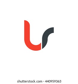 initial letter lr linked round lowercase logo red