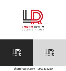 Initial Letter LR linked uppercase overlap modern logo design template. Suitable for business, consulting group company