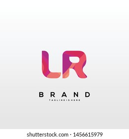 Initial letter LR logo with colorful background, letter combination logo design for creative industry, web, business and company. - Vector