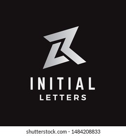 Initial letter LR logo design in geometric and masculine shapes on the logo