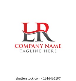 Initial Letter LR Logo Design Red And Black Vector Template. Linked Letter LR Vector Illustration