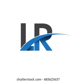 initial letter LR logotype company name colored blue and grey swoosh design. vector logo for business and company identity.
